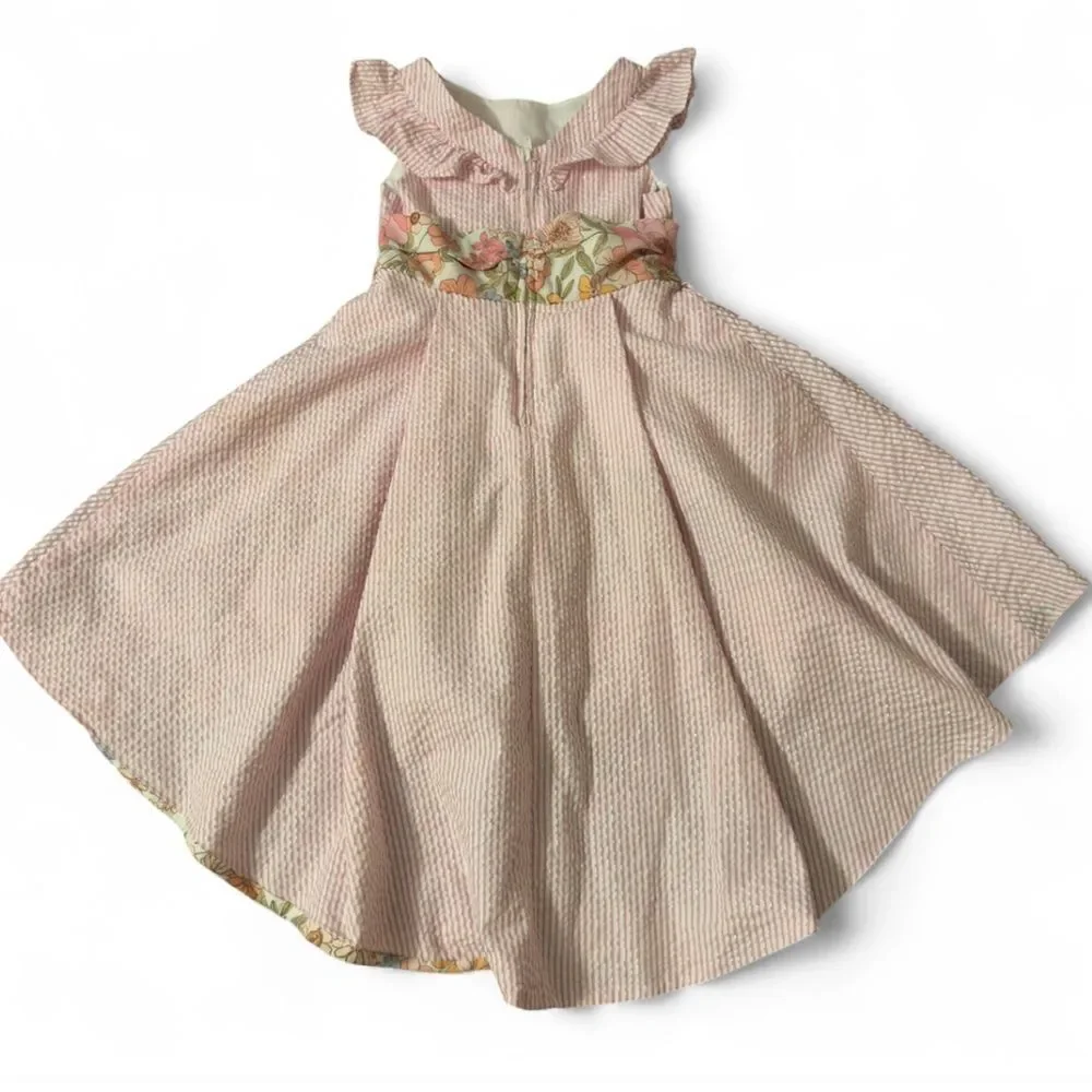Rare Editions Pink and Floral Kids Dress